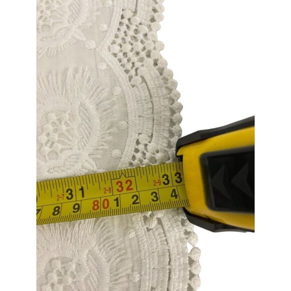 Zara Womens Dress S Small Mini White Fringed Trim Short Sleeve 8266/531 NWT - Picture 11 of 12